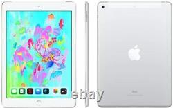 Apple iPad 6th Gen WIFI-cellulaire 32 Go Débloqué Argent 9.7 ID tactile un grade