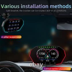 Auto Hud Display OBD Head Up Display 4-inch Touch Screen LCD Driving Computer Fr