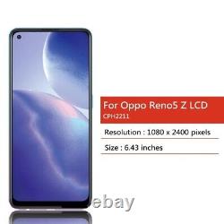For OPPO Reno5 Z 5G LCD CPH2211 Display Touch Screen Digitizer+fingerprints