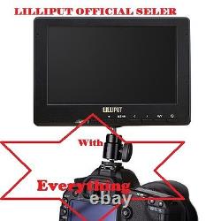 Lilliput 7 667/S HD-SDI entrée et sortie HDMI & YPbPr appareil photo-top moniteur batterie LP-E6