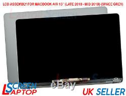 Pour Macbook Air A1932 Emc 3184 Écran Retina Full LCD Assemblage 2018 2019 Gris